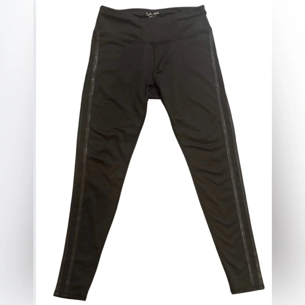 Splendid Black Leggings Double Side Stripe Size Medium